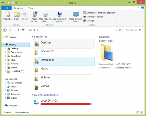 Anzeige Windows 8.1