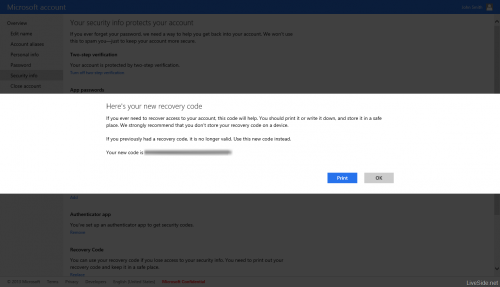 Microsoft-account-Recovery-code