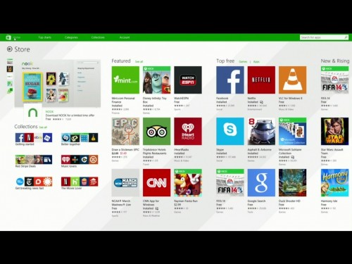 Der neue angepinnte Appstore für Desktopnutzer.