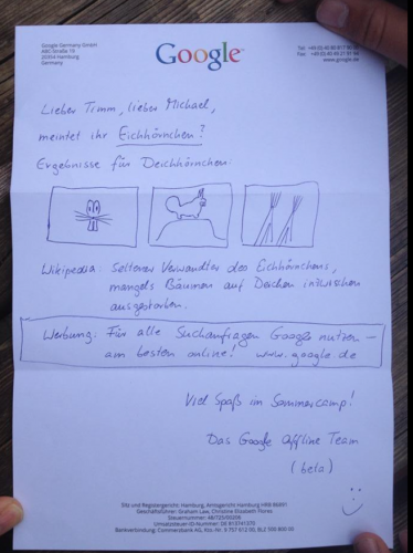 google offline brief antwort
