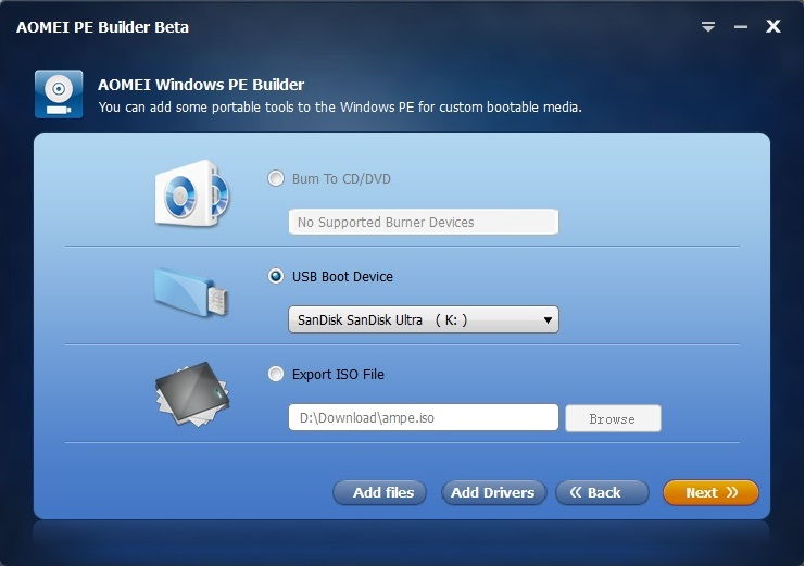 AOMEI PE Builder: Eine bootbare Start-CD (USB-Stick) erstellen mit