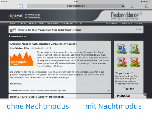 ipad ios nachtmodus