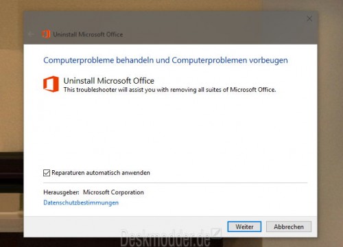 office-deinstallieren-fixit