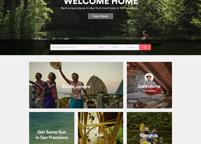 Airbnb Homepage