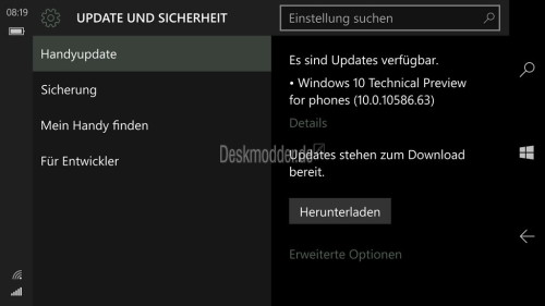 Windows 10 Mobile 10586.63