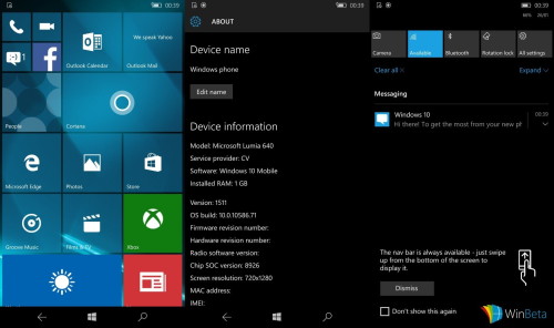 Windows 10 Mobile build 10586.71