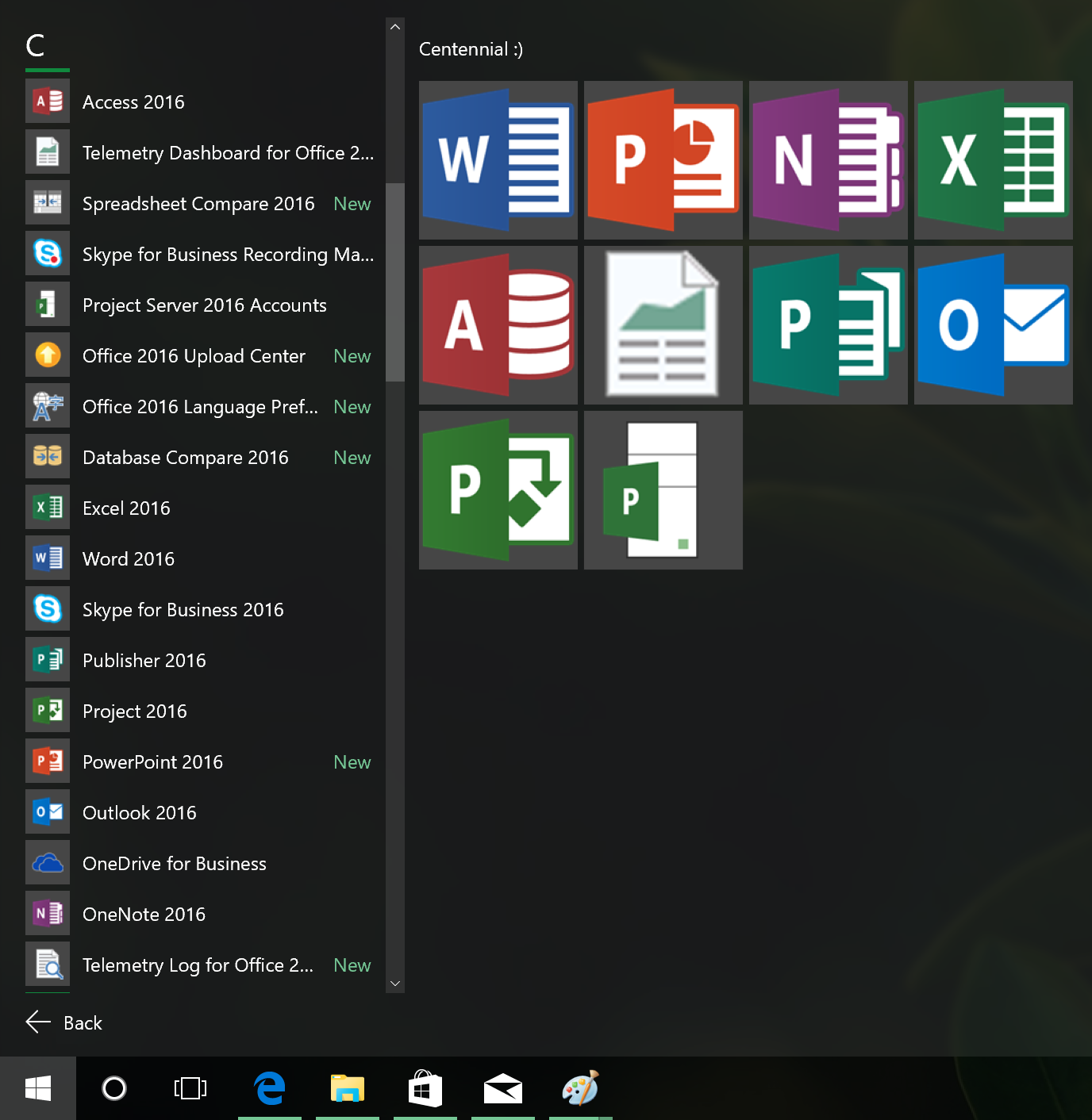 Office 16 Project Centennial