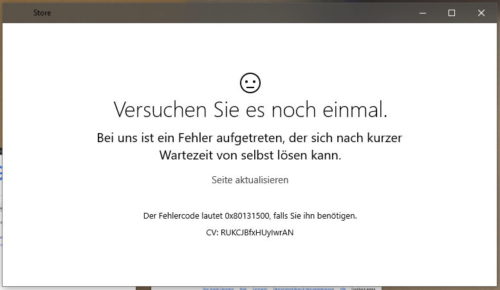 store-fehler