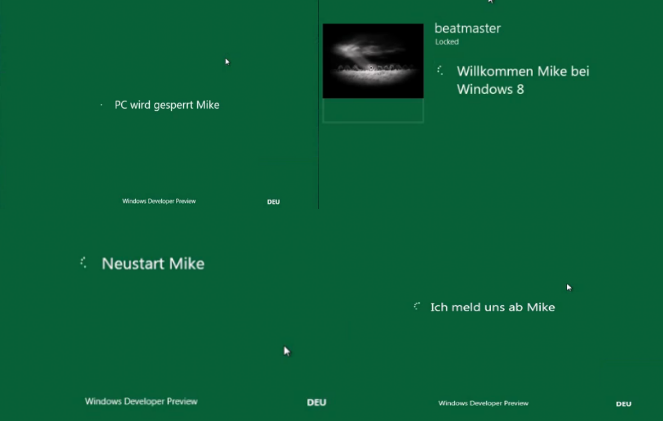 Willkommen, Neustart – Den Text in Windows 8 ändern