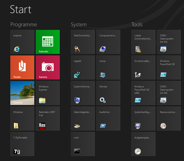 Tipps für das Metro Startmenü in Windows 8