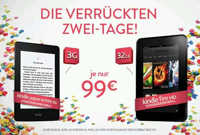 „Die verrückten zwei Tage“ – Amazon senkt Preise für den Kindle Paperwhite 3G und das Kindle Fire HD Tablet mit 32 GB