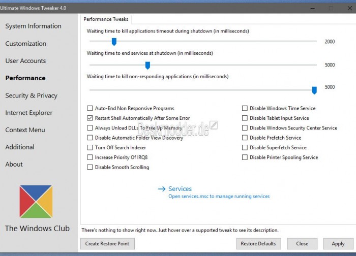 Ultimate Windows Tweaker 4, Desktop Icons Spacing Controller 2.0 und Tile Locker Tweakingtools