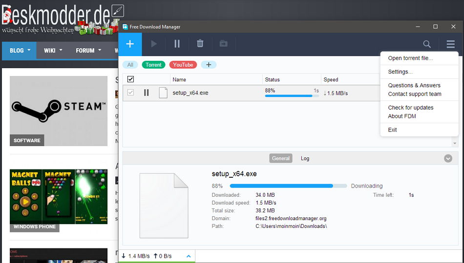 Free Download Manager 5.1 steht zum Download bereit ...