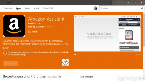 Amazon Assistant Edge App