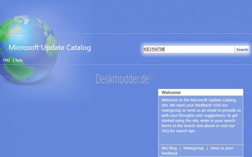 Microsoft Update Katalog mit (fast) jedem Browser öffnen Deskmodder.de