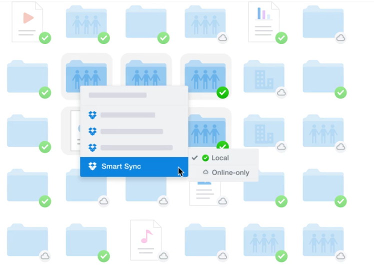 dropbox smart sync icons