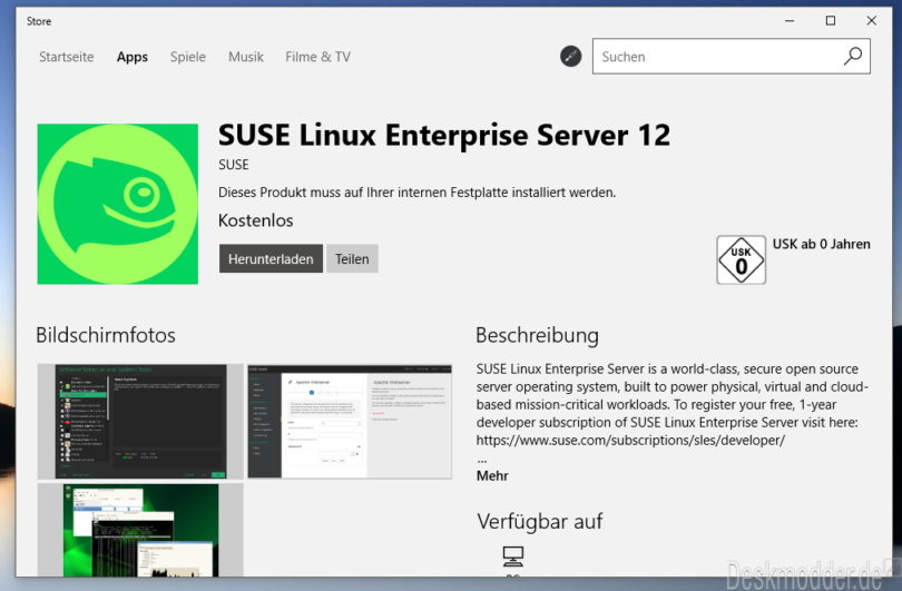 Open Suse und Enterprise Server im Windows Store (Bash on Windows ...