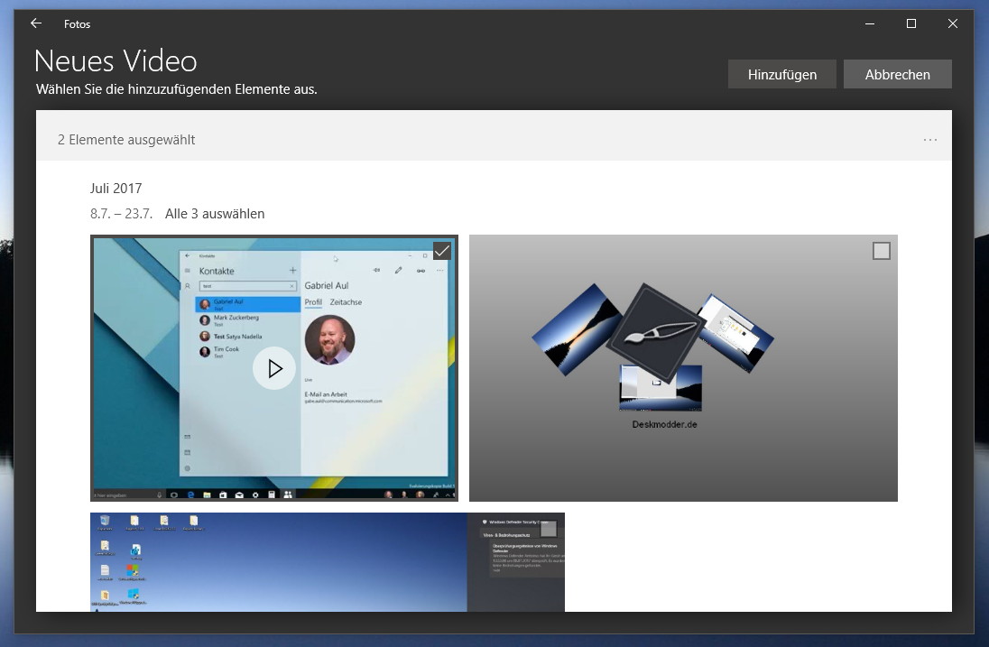 Windows 10 Foto App Video Aus Bildern Und Videos Erstellen Ist Nun Moglich Deskmodder De