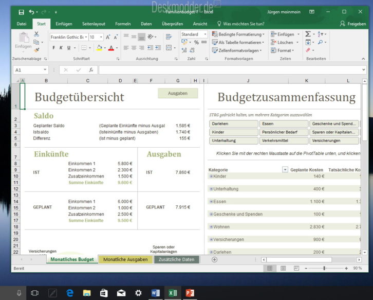 Microsoft Office Desktop Apps einmal angeschaut (Windows 10