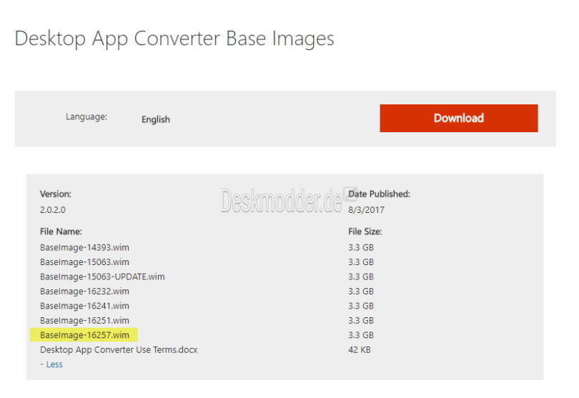 Desktop App Converter 16257.wim steht zum Download bereit Deskmodder.de