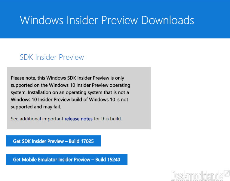 Windows 10 SDK 17025 steht als Insider Version bereit (Changelog) Deskmodder.de