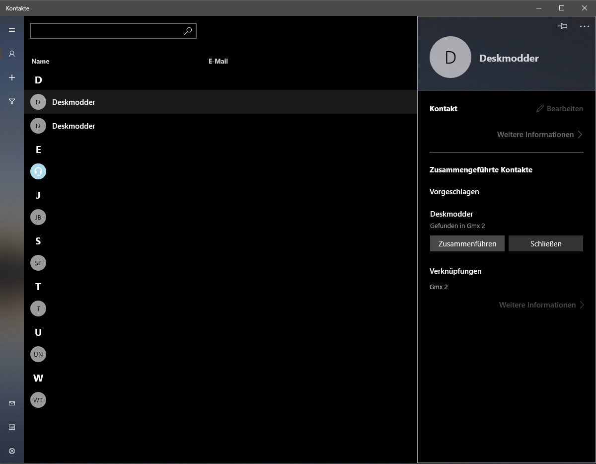 Kontakte App Mit Neuer Ansicht Unter Windows 10 Appx Deskmodder De