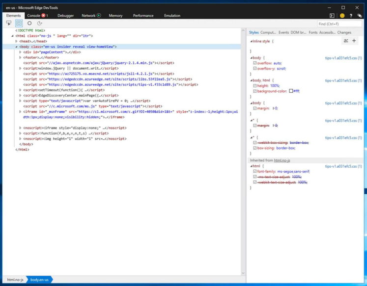 Microsoft Edge DevTools Preview als Standalone App für Windows 10