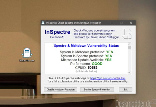inspectre microcode update available