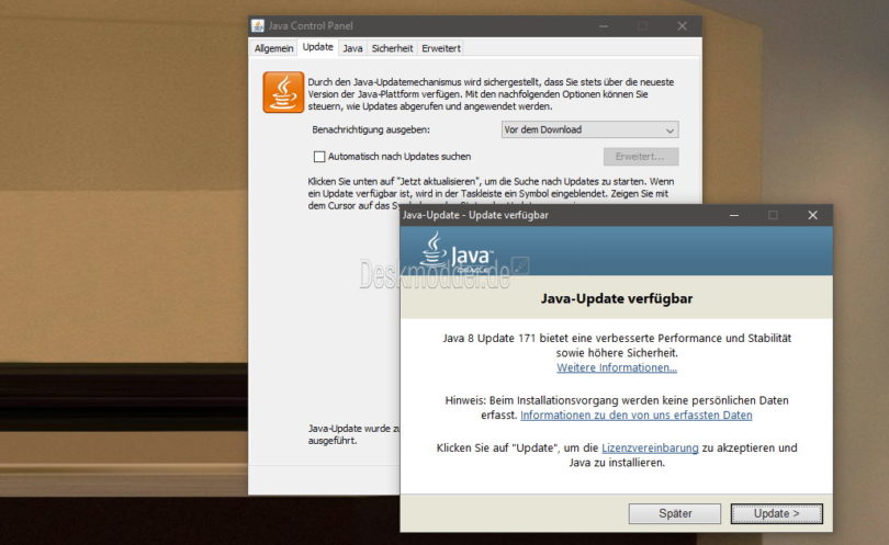 Java 8 Update 171 und JDK 8u172 behebt Sicherheitslücken und steht zum ...