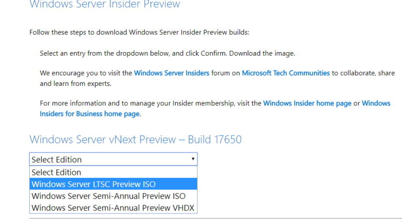 Windows Server 2019 17650 wurde für die Insider bereitgestellt ...