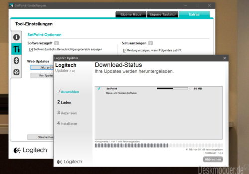 Logitech Setpoint 6 Logitech SetPoint 6.68.250 Software, Maus- und Tastatur Treiber stehen ...