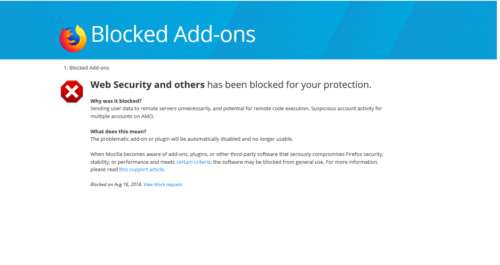 Blocked Add-ons