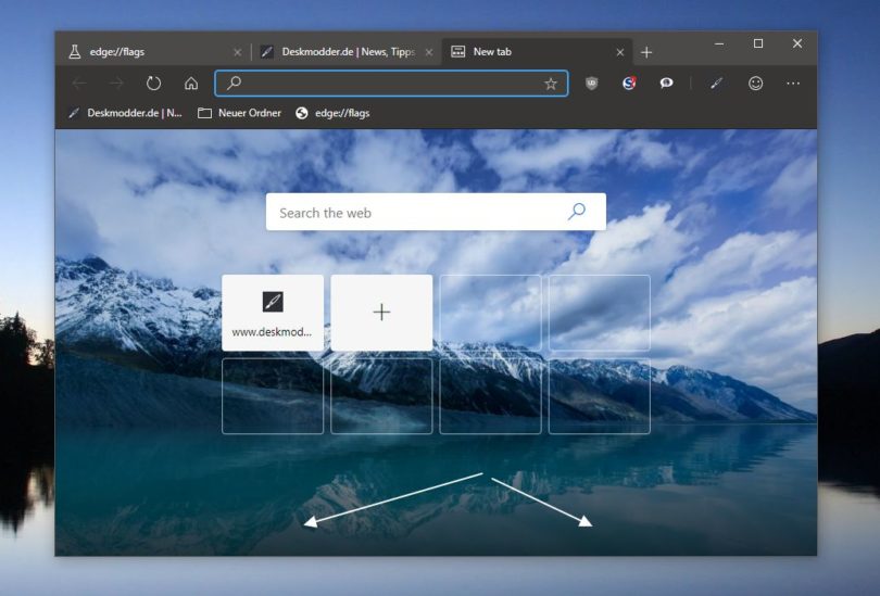 Microsoft Edge (Chromium) Newsfeed und untere Leiste entfernen