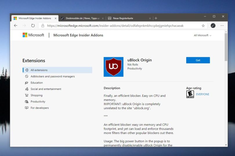 ublock origin edge ublock origin edge