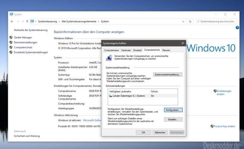 Windows 10 0xc00000021a Systemwiederherstellungspunkt wird nicht