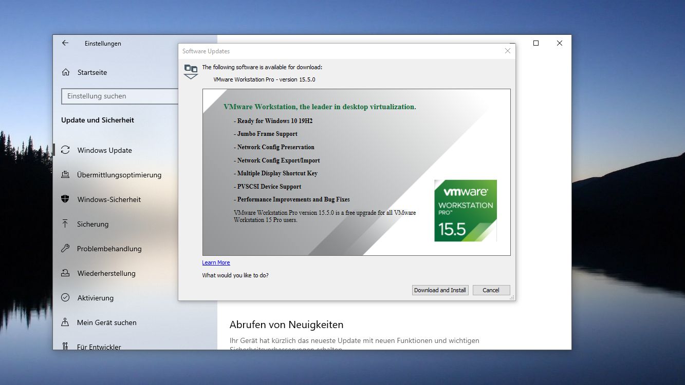 download vmware workstation player 15 updates