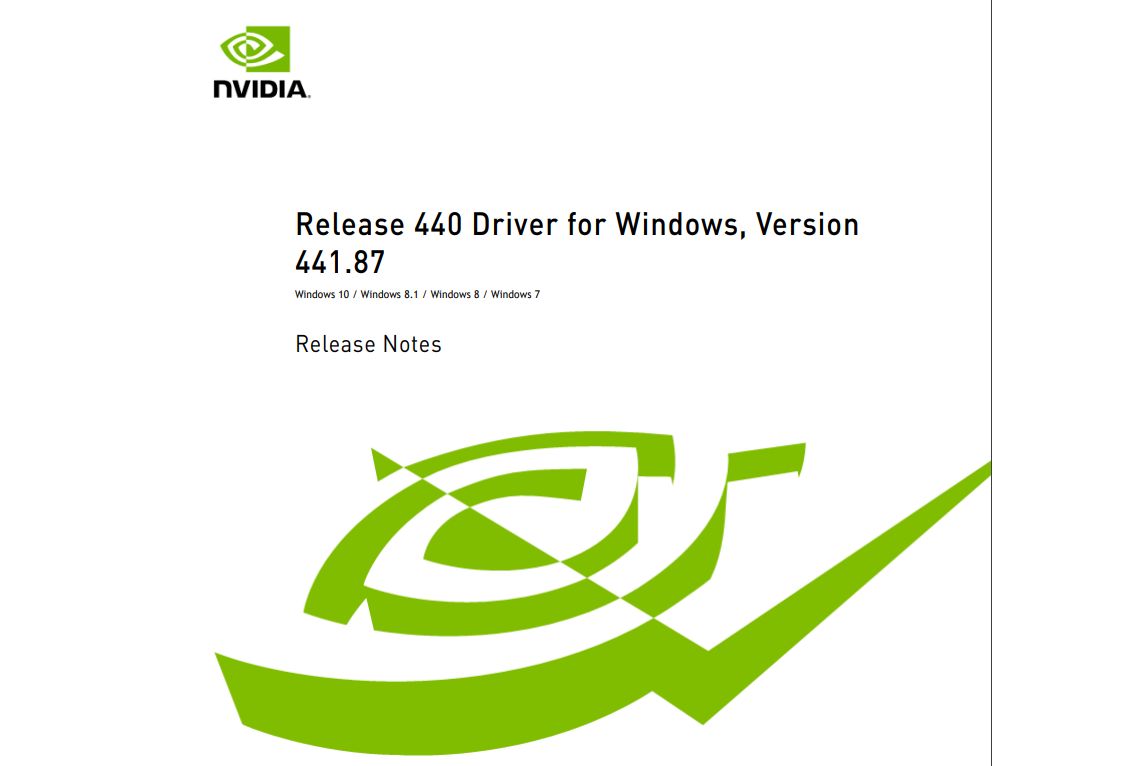 Geforce sales driver 441.87