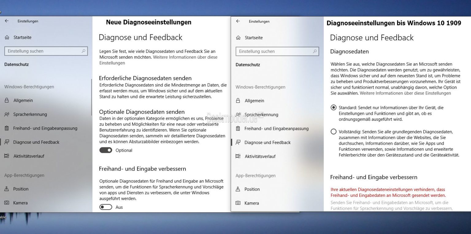 Die Windows-diagnosedaten Ihres Geräts Wurden Von Ihrem Administrator Windows 10: Die neuen Einstellungen für die Diagnosedaten angeschaut