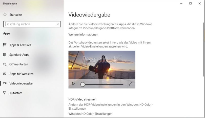 Medienstreaming Windows 10 Lässt Sich Nicht Aktivieren HDR-Videos streamen lässt sich in der Windows 10 1903 / 1909 nicht