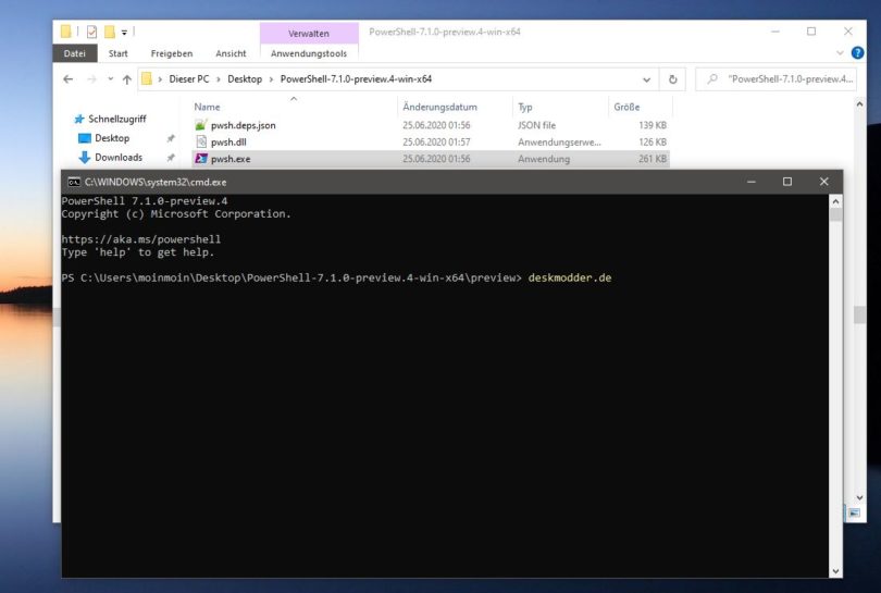Powershell 7 1 preview 4 und net 5 0 preview 6 sind erschienen