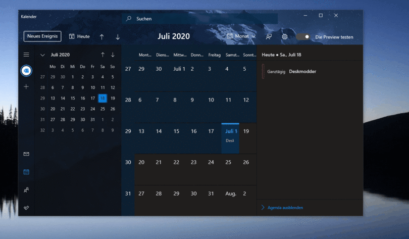 Windows 10 Kalender App mit neuen Funktionen [Update] - Deskmodder.de