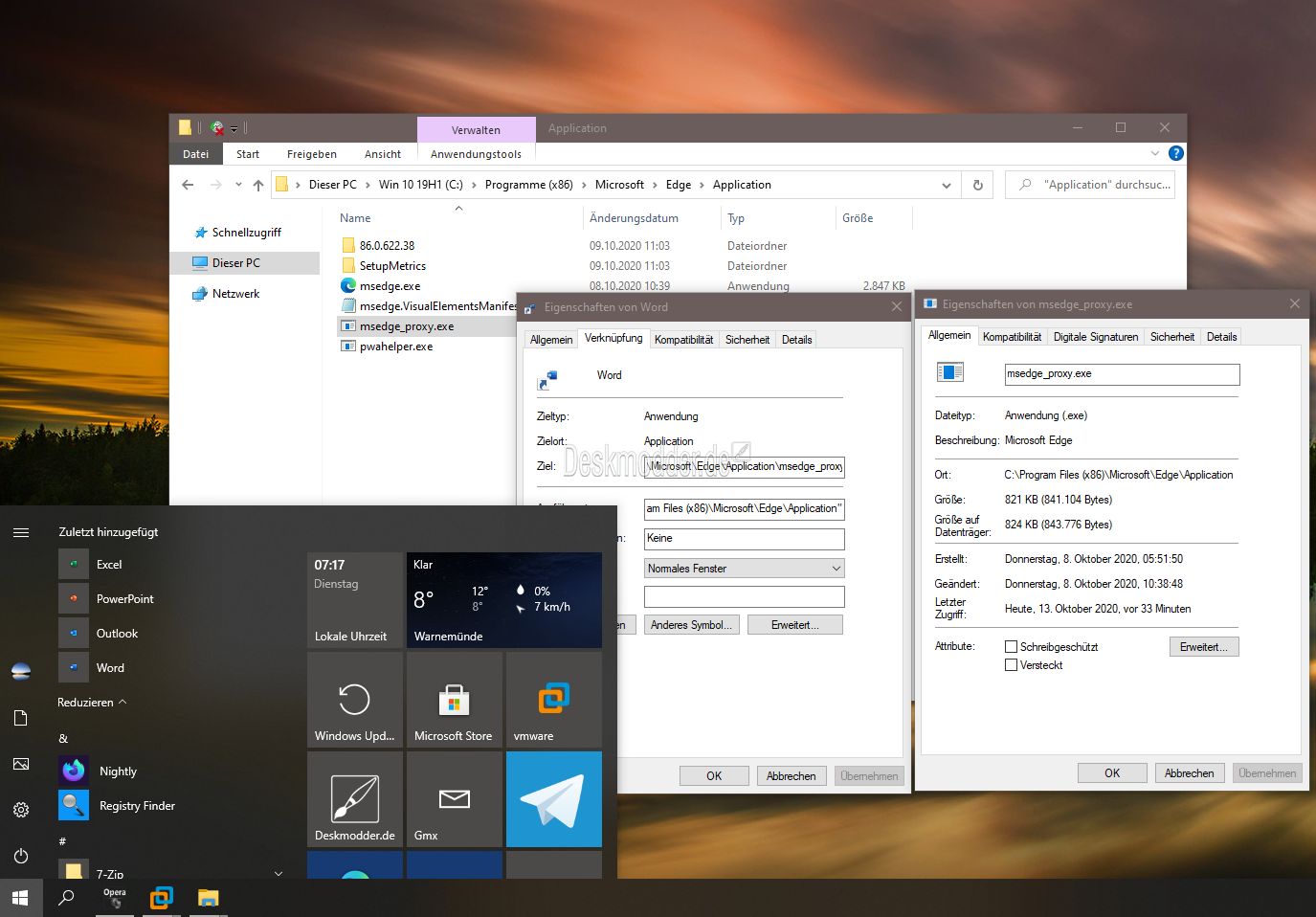 Windows 10: Office Apps im Startmenü durch den Microsoft Edge als PWA -  