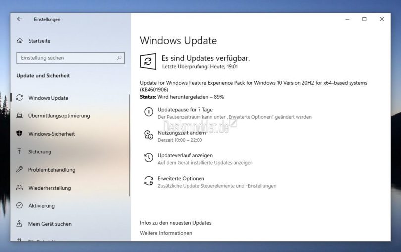 Features Werden Verarbeitet 100 Abgeschlossen Windows 10 KB4601906 Windows 10 Feature Experience Pack 120.2212.2020.0 [Download
