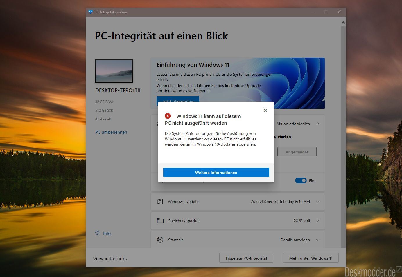 Windows 11 PC-Integrität überprüfen - Windows 11 trotzdem installieren,  kein Problem 