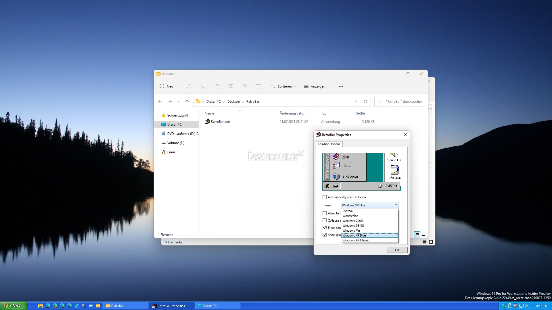 Mit Der Retrobar Unter Windows 11 Die Taskleiste Ersetzen Und Nicht Gruppiert Darstellen Deskmodder De
