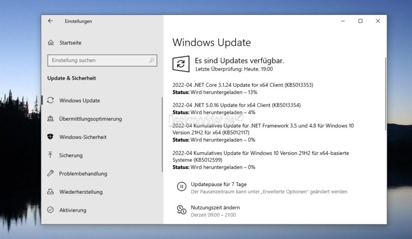 KB5012599 Manueller Download Windows 10 1904x 1645 April 2022 Security Patch