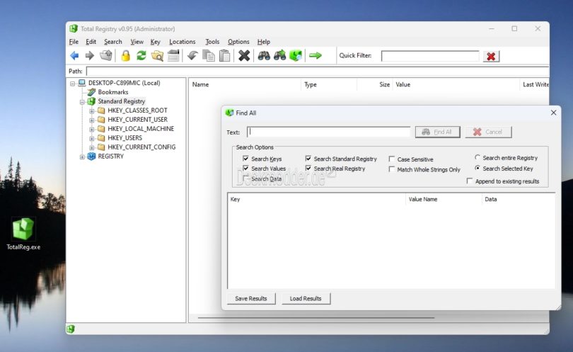 Total Registry 0.9.7.5 for windows download free Total Registry 0.9.7.5 for windows download free