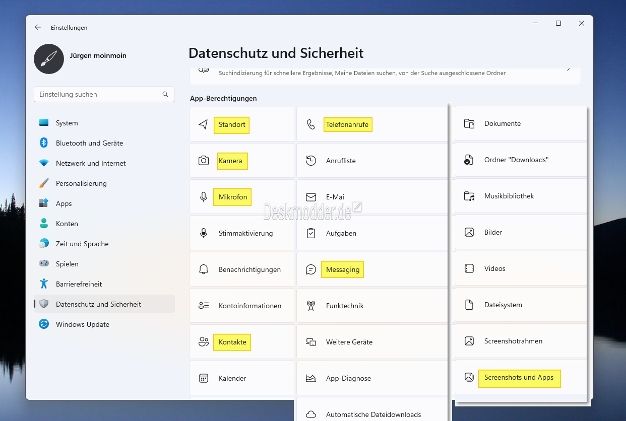 Windows 11: Aktuelle Aktivität in den Einstellungen Datenschutz