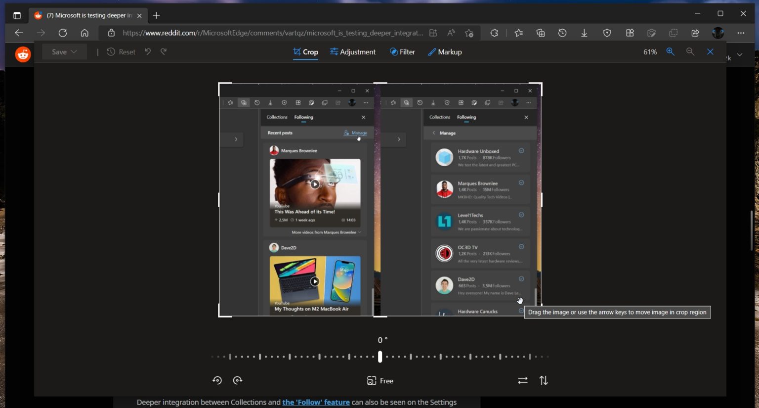 Microsoft Edge BildEditor im Browser wird getestet Schnell mal ein