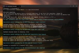 SpeculationControl 1.0.17 – Mit PowerShell den PC auf Anfälligkeiten (Meltdown und Spectre) prüfen